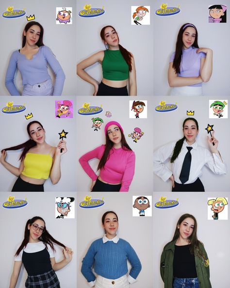 Fairly Odd Parents Inspired Outfits, Cartoon Characters Costumes Ideas Brunette, Trixie From Fairy Odd Parents, Cosmo And Wanda Inspired Outfit, Trixie Tang Costume Makeup, Fairly Odd Parents Cosplay, Fairy Odd Parents Halloween Costumes, Trixie Costume Fairly Odd Parents, Trixie Timmy Turner