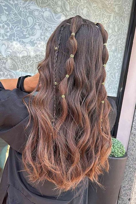 Different Long Hair with Multiple Small Bubble Ponytails Hairstyles Cartoon, Preppy Hairstyles, Red Hairstyles, Hairstyle Examples, Cute Simple Hairstyles, Women's Hairstyles, Hairdo For Long Hair, Easy Hairstyles For Long Hair, Different Hairstyles