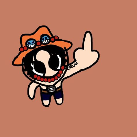 Chibi Ace One Piece, Ace Icons One Piece, One Piece Ocs, Ace One Piece Icon, Ace Manga, One Piece Chibi, Ace Anime, Ace Hat, Ace One Piece