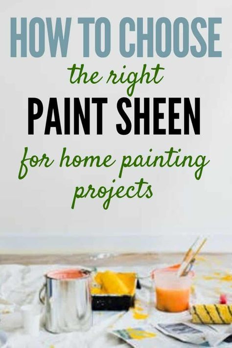 Learn the different types of paint sheens and what to use where. Choose paint for your next DIY home project with confidence. What Type Of Paint To Use On Walls, Best Type Of Paint For Furniture, Different Types Of Paint, Paint Sheen Guide, Types Of Paint, Indoor Paint, Fixer Upper Inspired, Furniture Painting Tips, Different Types Of Painting