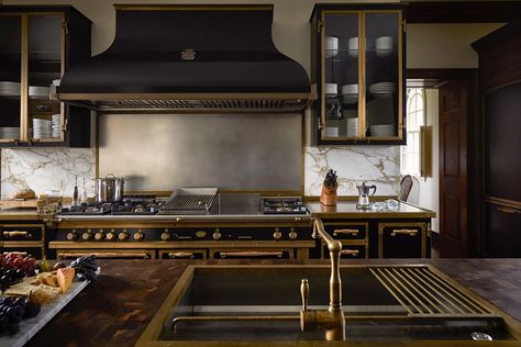 Virginian Manor | Complete Kitchens Tailor Made | Officine Gullo French Range, Dream House Layout, Range Kitchen, Officine Gullo, Industrial Kitchen Design, Cooking Range, Professional Cooking, Burnished Brass, Custom Kitchens