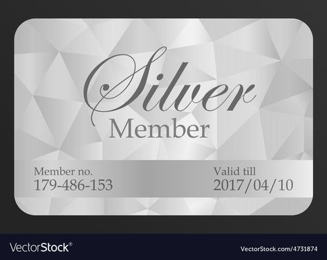 Member Card Design Ideas, Plastic Business Cards, Silver Card, Member Card, Membership Card, Birthday Theme, Card Template, Png Images, Adobe Illustrator