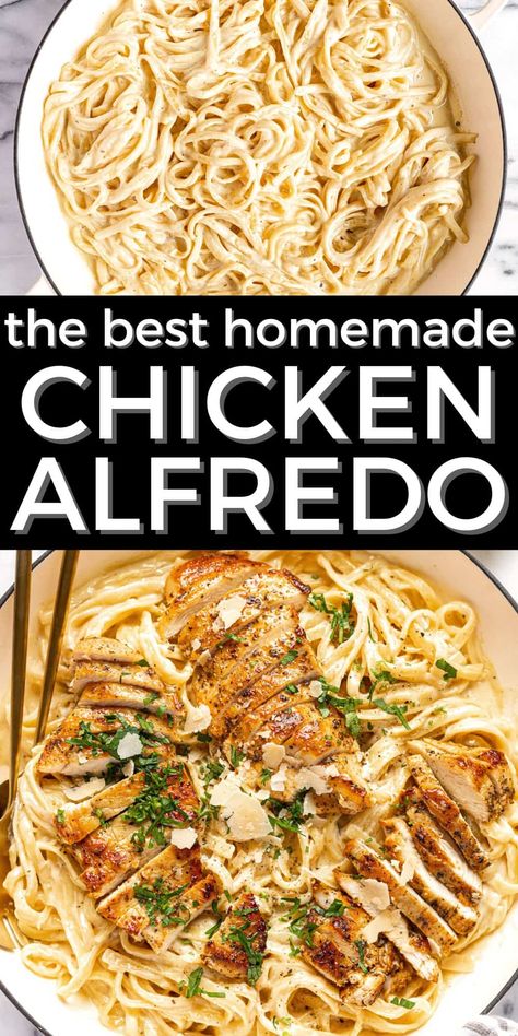 The Easiest Chicken Alfredo Recipe Chicken Alfredo Chicken Seasoning, Breaded Chicken Alfredo, Chicken Alfredo Pasta With Jar Sauce, Quick And Easy Chicken Alfredo, One Pan Chicken Alfredo, Simple Chicken Alfredo, Easy Chicken Alfredo Recipe, Easy Chicken Fettuccine, Easy Chicken Fettuccine Alfredo