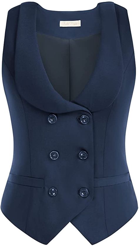 Waist Coat For Women, Wedding Magician, Waistcoat Suit, Concert Wedding, Band Performance, Women Waistcoat, Waistcoat Woman, Double Breasted Waistcoat, Collar Vest