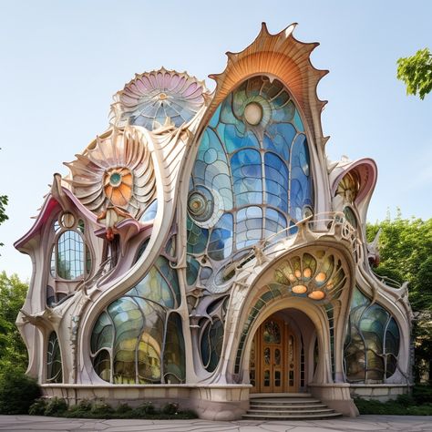 Dreamscape Architecture House, Cool Architecture Buildings, Fun Architecture, Gaudi Art, Cool Architecture, Unusual Architecture, Art Nouveau Arquitectura, Intricate Architecture, Gaudi Architecture