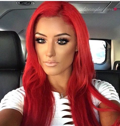 Embedded image Bombshell Lashes, Natalie Eva Marie, Lash Kit, Natalie Marie, Layered Bob Short, Bright Red Hair, Eva Marie, Velvet Hair, Female Wrestlers