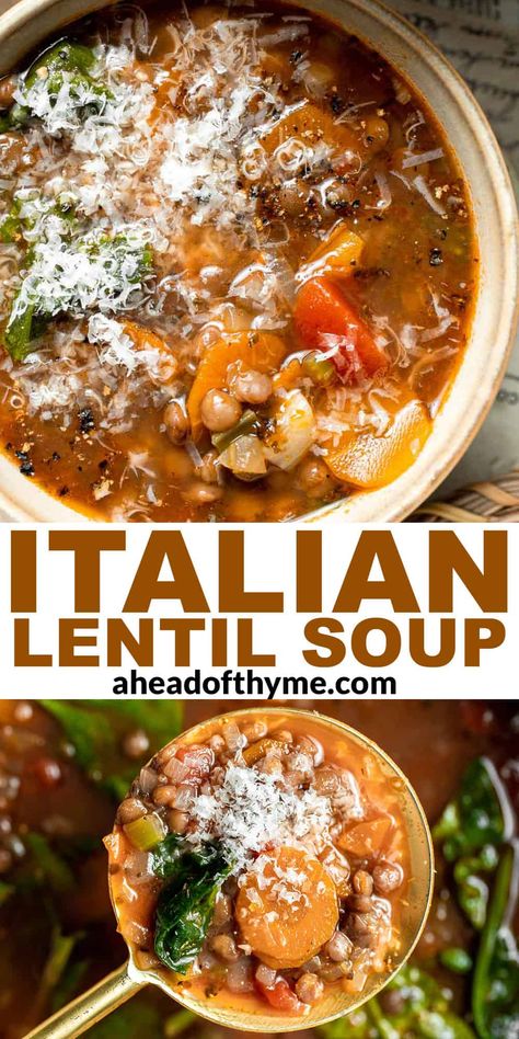 Fall And Winter Soups, Healthy Lentil Soup Recipes, Beefy Lentil Soup, Tuscan Lentil Soup, What To Make With Lentils, Crockpot Lentil Recipes, Lentils Recipe Healthy, Pasta And Lentils, Ground Beef Lentil Soup