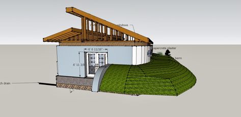 Earth berms and passive solar, energy-saving ideas from the 1970s, are much more viable now, thanks to new products and systems. http://www.greenbuildermedia.com/buildingscience/passive-solar-and-earth-bermed-homes-have-a-fighting-chance-this-time-around Berm House Plans, Clerestory House, Berm House, Earthbag Construction, Passive Solar House Plans, Solar House Plans, Earth Sheltered Homes, Passive Solar Homes, Earth Sheltered