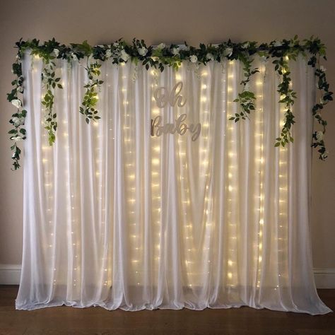 Simple Baby Shower Decorations, Simple Bridal Shower Decorations, Birthday Decoration Ideas, Simple Stage Decorations, Bridal Shower Decorations Diy, Simple Bridal Shower, Bridal Shower Backdrop, Simple Wedding Decorations, Diy Wedding Backdrop