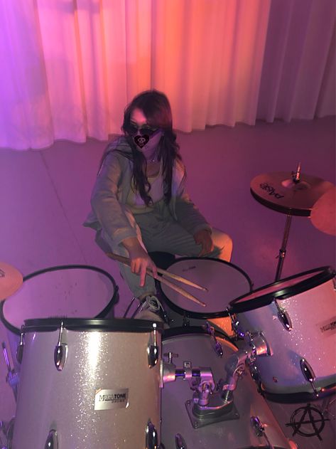 Drummer Aesthetics Female, Girl Drummer Aesthetic, Drums Aesthetic Vintage, Drummer Girl Aesthetic, Female Drummer Aesthetic, Drumming Aesthetic, Drum Aesthetics, Talent Aesthetic, Drummer Aesthetics