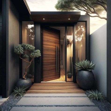 20+ Creative Ideas to Transform Your Outside Front Entrance! • 333+ Images • [ArtFacade] Modern Entrance Door, Modern Entrance, التصميم الخارجي للمنزل, House Gate Design, Entrance Design, House Outside Design, Home Entrance Decor, Hus Inspiration, Entry Way