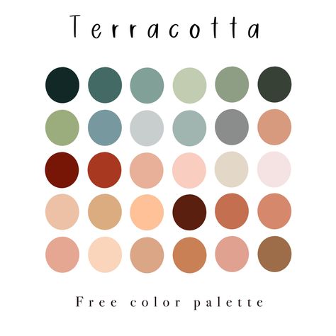 A free color palette inspired by a terracotta garden Color Scheme Terracotta, Terracotta Pallete Color, Fresh Color Palette For Home, Deep Pastel Color Palette, Earthy Colorful Living Room, Bedroom Inspirations Terracotta, Colors That Match Terracotta, What Colours Go With Terracotta, What Colour Goes With Terracotta