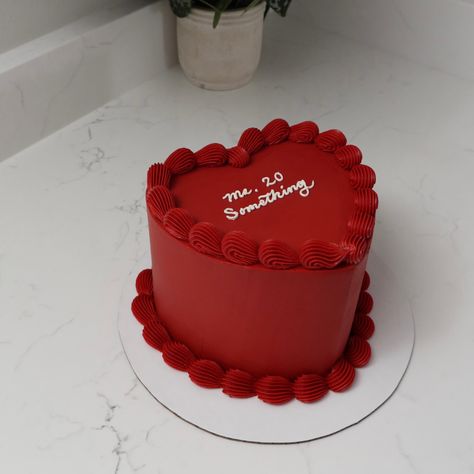 Ms. 20 Something 💋♥️ - Cake Details - Size: Standard 7” (two layers) #emmacakes #emmacakesseattle #seattle #cakes #seattlecakes #seattlebakery #seattlecustom #custom #heartcake #heart #red Heart Cake Happy Birthday, Ms 20 Something Cake, Red Cake Birthday, Red Cake Design, Red Wedding Cakes, Nyc Bday, Red Heart Cake, Red Birthday Cake, Birthday Cake Red