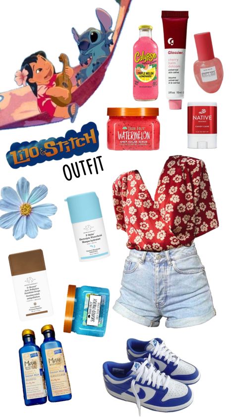 #liloandstich #lilo #stitch #lilooutfit #stitchoutfit #beauty #outfitinspo #fyp #cute #disney #beach #skincare #makeup #shufflefyp #shuffleinspo #shuffleslay Stitch Outfit Ideas, Disney Outfit Ideas, Beach Skincare, Disney Trip Outfits, Disney World Outfits, Disney Outfit, Trip Outfits, Skincare Makeup, Disney Pins