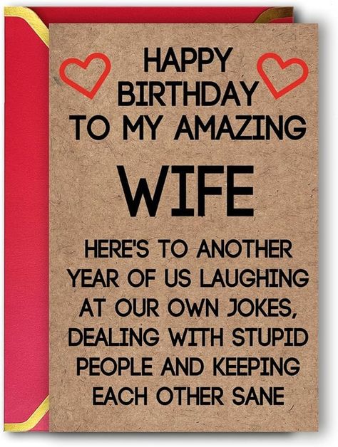 Amazon.com : Ziwenhu Rude Wife Birthday Card from Husband, Best Gift for My Wife Birthday, Happy Wife Birthday Gift Ideas for Her, Humor Birthday Gifts for Wife : Office Products Happy Birthday Wife Romantic, Happy Birthday To My Wife, Happy Birthday Wife, Wife Birthday Gift Ideas, Wife Birthday Quotes, Birthday Gift Ideas For Her, Birthday Gifts For Wife, Romantic Birthday Wishes, Humor Birthday