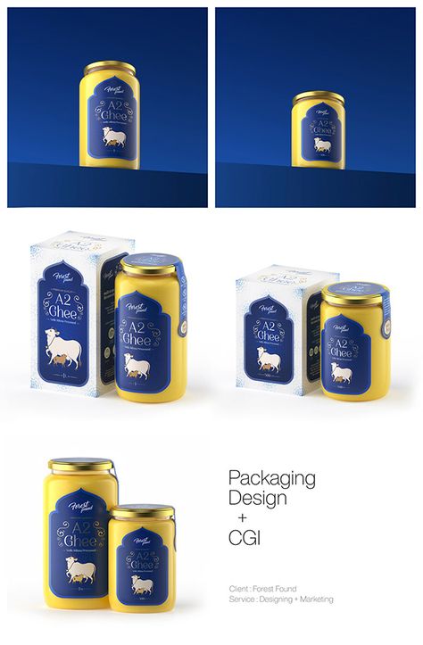 Ghee Packaging Design Creative, Desi Ghee Packaging Design, Ghee Label Design, Ghee Packaging Design, Dairy Products Packaging Design, Packet Design, Food Logos, Organic Ghee, Cheese Packaging