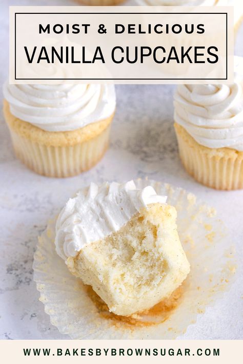 White Vanilla Cupcakes, Cupcake Base Recipe, Simple Vanilla Cupcakes, Yellow Cupcake Recipe From Scratch, Vanilla Cupcake Recipe With Oil, Homemade Cupcakes From Scratch, Cupcake Recipes Vanilla, Small Batch Vanilla Cupcakes, Mini Cupcake Recipe