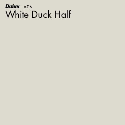 White Duck Half by Dulux | Style Sourcebook Dulux White Duck, Style Sourcebook, Medicine Cabinet Shelves, Dulux White, Modern French Provincial, Hallway Paint, House Colour, Interior Brick, Wall Colours