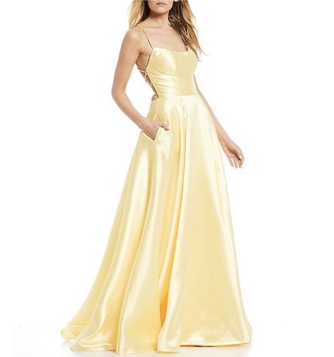 Tvd Fanfiction, Yule Ball Dresses, Yule Ball Outfits, Yellow Pictures, Ball Outfits, Dandiya Dress, Satin Ballgown, Princess Life, Yellow Prom