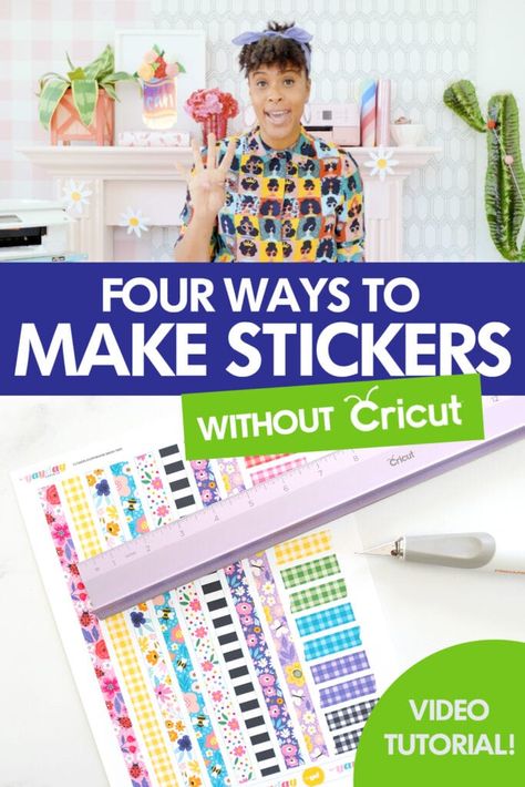 Diy Stickers Without Cricut, How To Make Vinyl Stickers Without Cricut, Make Stickers Without Cricut, Make Your Own Stickers Diy, How To Make Stickers Without Cricut, Homemade Stickers Ideas, What To Decorate With Stickers, How To Make Your Own Stickers, Small Business Ideas List