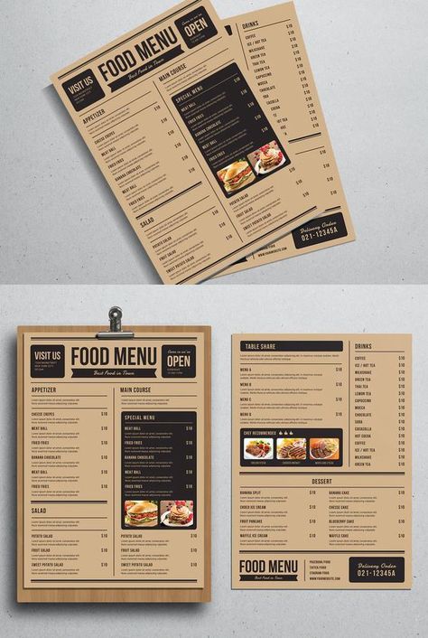 Simple Food Menu Template AI, PSD I'm at your service anytime, click on the link to get your custom design. Burger Restaurant Menu Design, Simple Menu Card Design, Burger Menu Design Ideas, Bistro Menu Design, Modern Restaurant Menu Design, Breakfast Menu Design, Mint Juice, Menu Design Layout, Menu Sans Gluten