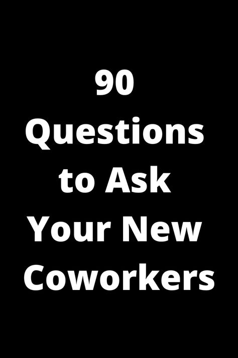 Discover 90 thought-provoking questions to ask your new coworkers and build meaningful connections in the workplace. Whether you're breaking the ice or diving deep into conversations, these questions will help you get to know your colleagues better. Strengthen professional relationships and foster a positive work environment by sparking engaging discussions with your team members. From fun facts to career aspirations, these questions cover a wide range of topics to facilitate bonding and collabo Coworker Get To Know You Questions, Getting To Know Employee Questions, Fun Get To Know You Questions For Work, Getting To Know Coworkers Questions, Get To Know Your Coworkers Questions, Get To Know You Questions For Work, Professional Relationships, Boss Vibes, Ice Breaker Questions