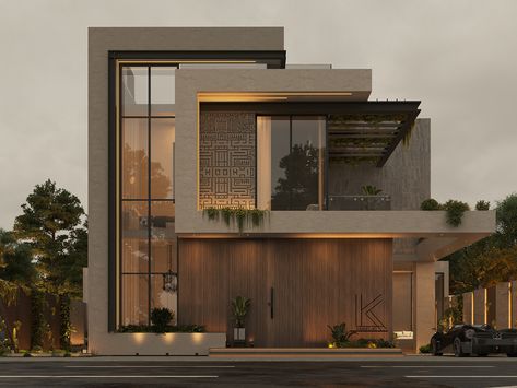 Villa Exterior Design, House Outer Design, Facade Architecture Design, Contemporary House Exterior, Modern Villa Design, Modern House Facades, House Arch Design, Architecture Model House, Modern Exterior House Designs