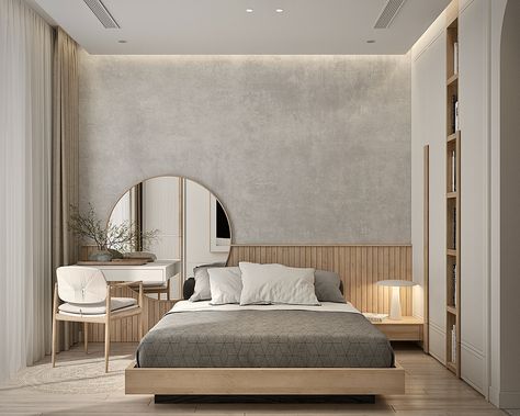 2FL MARINA HOUSE on Behance Scandinavian Interior Bedroom, Japandi Bedroom Design, Hotel Bedroom Design, Scandinavian Design Bedroom, Japandi Design, Condo Interior, Hotel Room Design, Minimalist Bedroom Design, Bedroom Decor Design