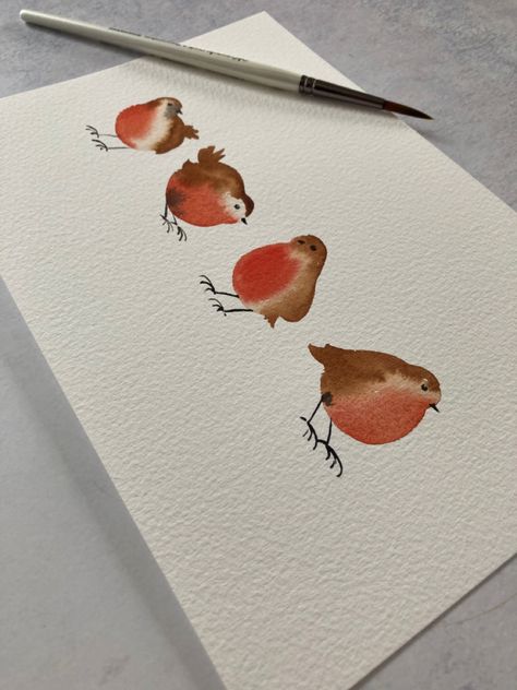 Paint your christmas cards with this simple watercolour robin tutorial on my youtube channel. Click the link to watch! #robin #watercolourrobin #christmascardsdiy #christmascardideas #watercolour #watercolourideas #paintingforkids #christmaswatercolor Watercolour Robin Christmas, Robin Watercolour Christmas Cards, Christmas Cards To Paint Ideas, Watercolour Christmas Cards Diy, Diy Cute Christmas Cards, Christmas Robins Watercolour, Christmas Card Watercolours, Watercolour Cards Ideas Simple, Christmas Art Cards