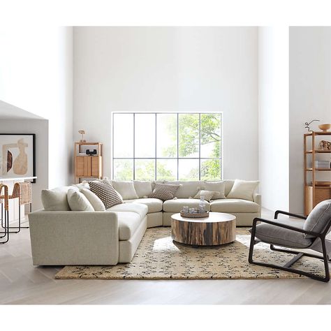 Lounge Deep Wedge 3-Piece Sectional + Reviews | Crate & Barrel Room And Board Living Room, Family Room Sectional, Lounge Sectional, 3 Piece Sectional Sofa, Neutral Living Room, 3 Piece Sectional, Sectional Sofa Couch, Living Room Sectional, New Living Room