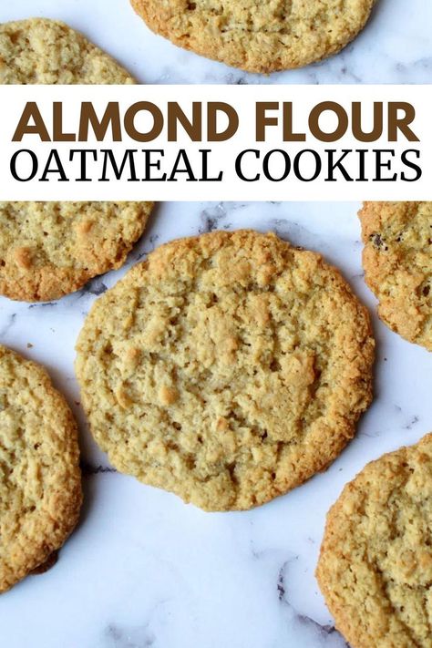 almond flour oatmeal cookies Almond Flour Oatmeal Cookies, Almond Flour Oatmeal, Cookies Made With Almond Flour, Sugar Free Oatmeal Cookies, Almond Flour Recipes Cookies, Dolce Poche Calorie, Glutenfri Baking, Quick Bites, Almond Flour Cookies