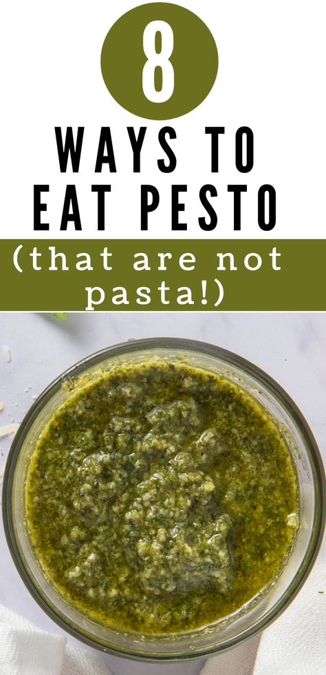 Everyone loves a good basil pesto sauce. Wondering what you can make other than delicious pasta dishes? Check out this post for eight ways to use pesto ... that's not pasta! That makes this traditional pesto alla Genovese the perfect summer recipe! #basilpesto #pesto #summerrecipe #urbanfarmie Easy Pesto Meals, Things To Put Pesto On, How To Eat Pesto, Things To Do With Pesto Sauce, What To Make With Basil Pesto, How To Use Basil Pesto, Ways To Eat Pesto, Pesto Beef Recipes, Best Pesto Recipe Basil