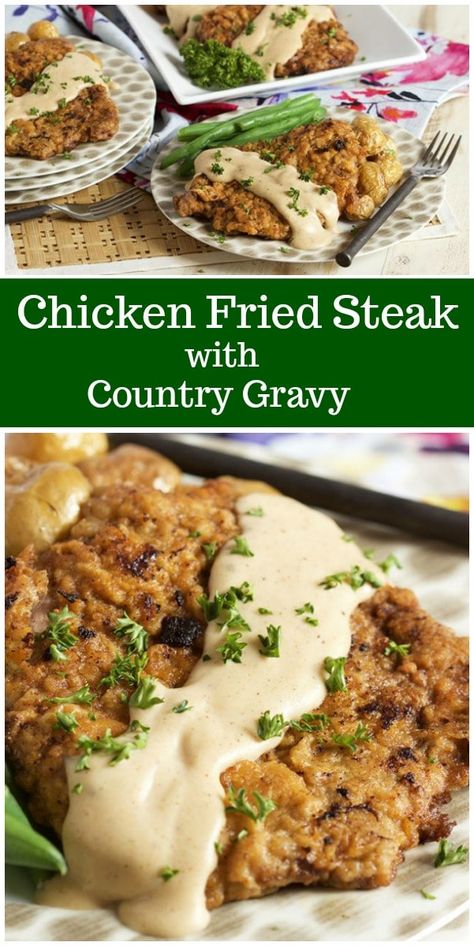 Country Gravy Recipe, Chicken Fried Steak Recipe, Fried Steak Recipes, Country Gravy, Country Fried Steak, Country Fried, Fried Steak, Chicken Fried Steak, Comfort Food Southern