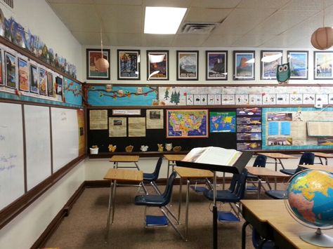 #shabbychic #nationalparktheme Shabby Chic Classroom National Park Classroom 2015 History Teacher Aesthetic Classroom, Vintage Classroom Aesthetic, Vintage Classroom Theme, High School Classroom Aesthetic, National Park Classroom, Antique Classroom, Cottagecore Classroom, Chic Classroom Decor, Jess Core