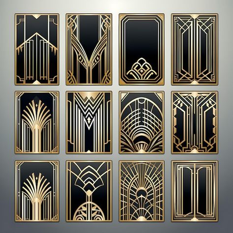 Premium Photo | Phone Cover Design Vector Simple Creative And Luxury Gold Frame Card Template Expensive Diamond Art Deco Designs, Photo Phone Cover, Art Deco Logo Design, Art Deco Website, Art Deco Design Elements, Art Deco Luxury, Art Deco Vector, Gold Art Deco Pattern, Gold Template