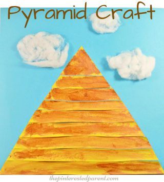 Egyptian pyramid craft for kids - preschooler arts & craft activities - Egypt,, Europe Crafts Preschool, Pyramid Craft For Kids, Around The World Activities For Kids, Egypt Activities For Kids, Pyramid Craft, Around The World Crafts For Kids, Ancient Egypt Crafts, Egypt Lessons, Egypt Summer