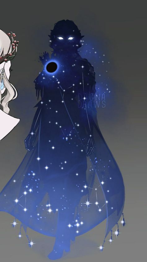 Star Druid Art, Star Human Art, Dnd Star Character, Dnd Starry Form, Star Monster Art, Circle Of Stars Druid Outfit, Druid Starry Form, Galaxy Person Art, Circle Of Stars Druid Starry Form