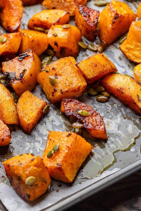 Cinnamon Roasted Butternut Squash Butternut Squash With Maple Syrup, Butternut Squash Recipes Roasted, Sip And Feast, Pumpkin Vegetable, Baked Butternut Squash, Cut Butternut Squash, Brown Sugar Recipes, Pumpkin Squash, Roasted Butternut Squash Soup