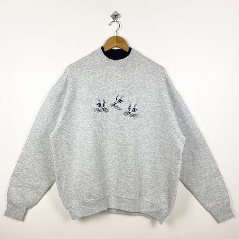 90s Art ‘Cat’ Crewneck Sweatshirt Embroidery Logo Grey Color Women’s XL by OzzyVintageShop on Etsy Cat Crewneck, 90s Art, Sweatshirt Embroidery, Womens Sweatshirts, Embroidery Sweatshirt, Art Cat, Fedex Express, Grey Color, Embroidery Logo