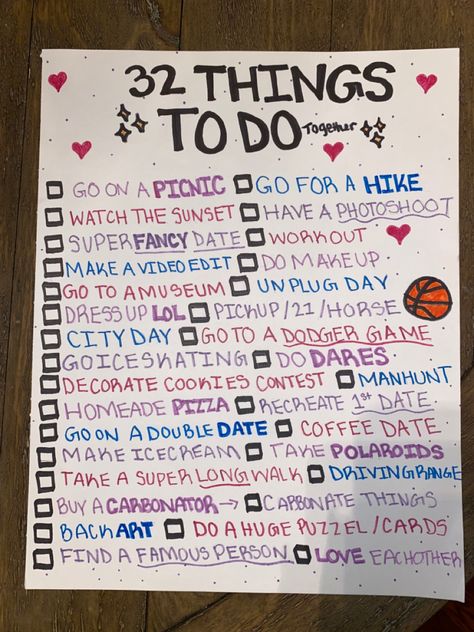 To Do List With Girlfriend, Boyfriend And Girlfriend Bucket List, Boyfriend And Girlfriend Date Ideas, Fun Date Ideas With Boyfriend, Activities For Boyfriend And Girlfriend, Dates By Yourself Aesthetic, Activities With Boyfriend Aesthetic, To Do List Boyfriend, Todo List Ideas Things To Do