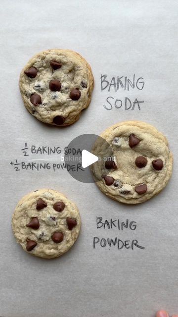 the palatable life on Instagram: "welcome back to cookie science!!!!!

after a LONG hiatus we are BACK. and if you’re a new follower, for this series we are looking at each ingredient in a cookie, and seeing how it affects the end result! if you scroll back in my videos you can learn all about butter, sugars, eggs, and flour. and now we’re at leaveners!

baking soda and baking powder are SO interesting. we really just scratched the surface with these two. if you want more information on these lmk and i can make another video going more in depth!

i love food and food science is soo interesting to me. i hope you feel the same, or at least feel a little more confident when you are making cookies that you know what ingredients you’re adding!

#cookiescience #bakingscience #chocolatechipcookie Chocolate Chip Cookies Recipe Baking Powder, Why Are My Cookies So Flat, Chocolate Chip Cookies With Butter And Shortening, Why Cookies Come Out Flat, Chocolate Chip Cookies Hacks, Cookie Science, The Palatable Life, Palatable Life, Making Cookies