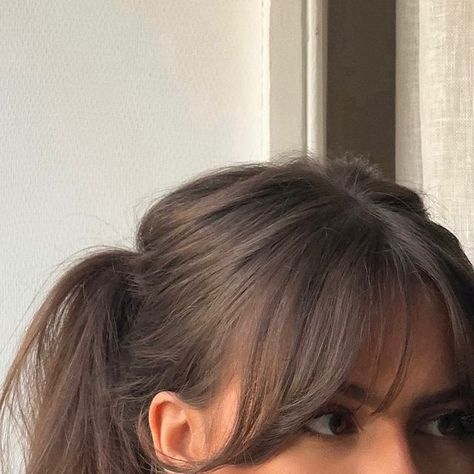 JODIE LA PETITE FRENCHIE on Instagram: "Long time no red lips 🌹" Curtain Bangs Inspo Long Hair, Long Bangs Round Face, Bangs Oval Face Shape, French Long Bob, Wispy French Bangs, French Bangs Round Face, Soft Fringe Bangs, Long French Bob, Whisky Bangs