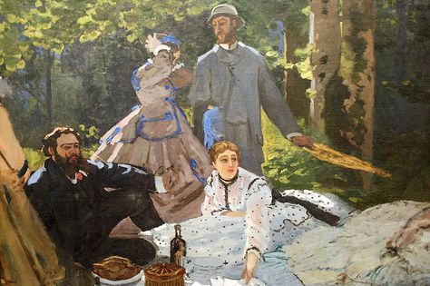 Musee d'Orsay - Le Dejeuner sur l'Herbe (Detail) - Claude Monet by WVJazzman Artist Monet, Claude Monet Paintings, Claude Monet Art, William Adolphe Bouguereau, Gustave Courbet, Monet Art, Edouard Manet, Monet Paintings, Art Ancien