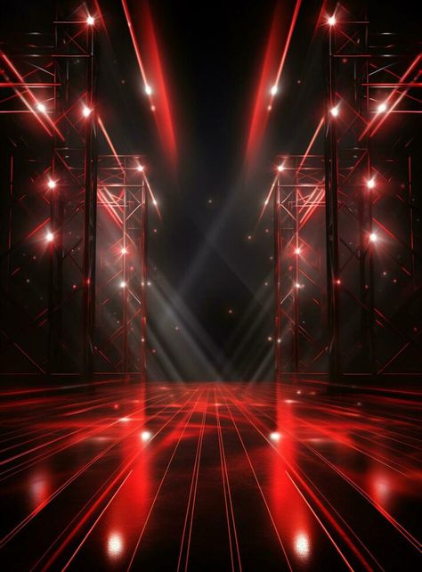 Ai Generative Backdrop Red Spotlights For Flyers, Banner and Backgrounds realistic image ultra hd high design