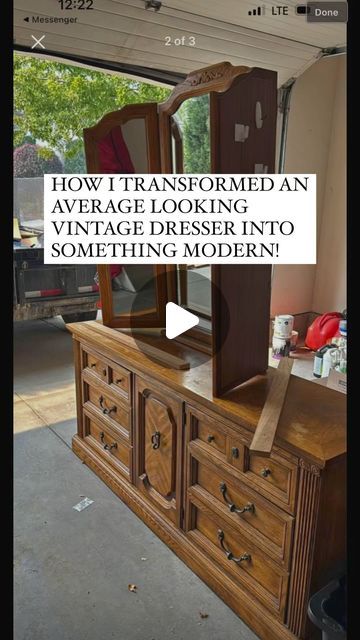 Abisha Laheeb | Vintage and Antique Furniture on Instagram: "From average looking vintage piece to a modern, clwan and fresh looking one! 
Hit that follow butt for more vintage makeovers! 
Questions? 
Comment below! 

#vintagemakeover #vintagefurniture #modernfurniture #flippingfurniture #furnitureflip #painteddresser #thecueatedattic #moderninterior #modernhomes" Vanity Dresser Ideas Bedroom, Peel And Stick Furniture Makeover, Vintage Dresser Decor Ideas, Diy Dresser Flip, Nightstand Before And After, Refurbishing Old Furniture, Dresser Before And After, Furniture Before And After, Old Furniture Makeovers Wood