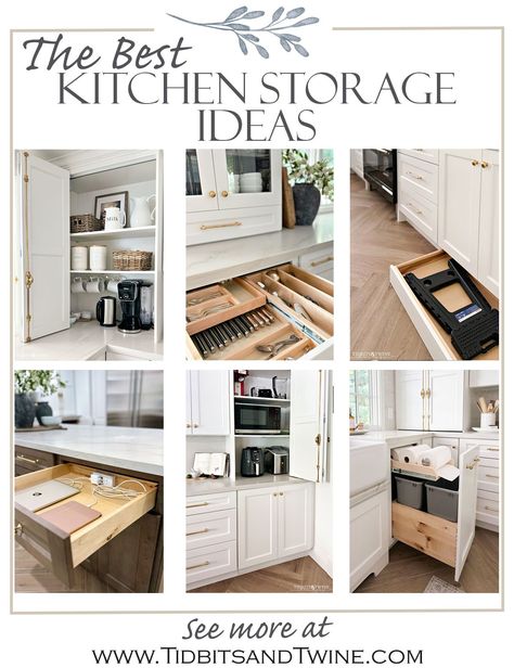 Here's a look at 10 kitchen cabinet storage ideas to make the most of your space, from pull-out shelves to hidden drawers. By thinking ahead about how you’ll use your kitchen, you can design a cabinet layout that fits your needs and keeps everything easily accessible. Kitchen Cabinet Space Saving Ideas, New Home Cabinet Ideas, Best Home Storage Ideas, Inner Cabinet Ideas, Kitchen Drawer Built In Organization, Kitchen Island Storage Drawers, Kitchen Drawer Configuration, Custom Cabinet Storage Ideas, Practical Kitchen Cabinets