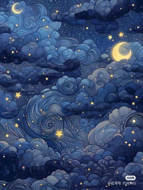 Whats Wallpaper, Arte Van Gogh, Celestial Art, The Cloth, 판타지 아트, Dreamy Art, The Night Sky, Pretty Wallpapers Backgrounds, Cute Wallpaper Backgrounds