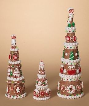 Anthropologie Christmas Tree, Gingerbread Trees, Faux Gingerbread, Candy Decorations Diy, Clay Dough, Christmas Dining Table Decor, Holiday Table Centerpieces, Gingerbread Christmas Tree, Christmas Cones