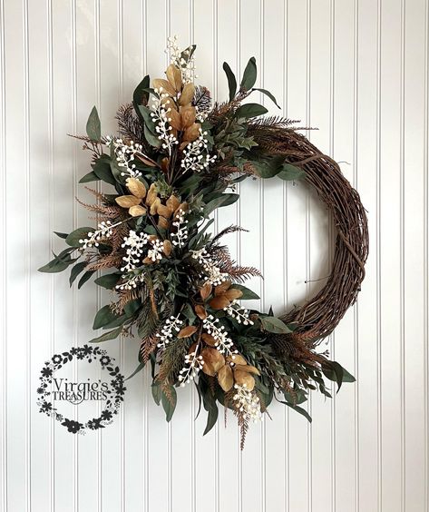 Fall Floral Wreath-fall Wreath-front Door Wreath-eucalyptus Wreath-autumn Wreath-fall Eucalyptus Wreath-thanksgiving Wreath - Etsy Gray Wreaths For Front Door, Christmas Farmhouse Wreath, Trending Wreaths, Boho Christmas Wreath, Holiday Wreath, Grapevine Christmas Wreath, Thanksgiving Wreath, Diy Fall Wreath For Front Door, Winter Wreaths For Front Door