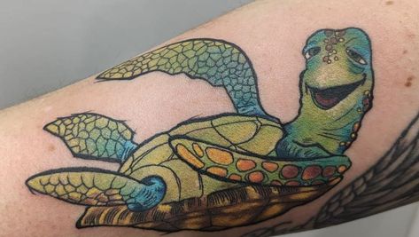 Crush From Finding Nemo, Finding Nemo Tattoo, Crush Turtle, Crush Finding Nemo, Nemo Tattoo, Turtle Tattoo, Disney Tattoos, Finding Nemo, Sea Turtle